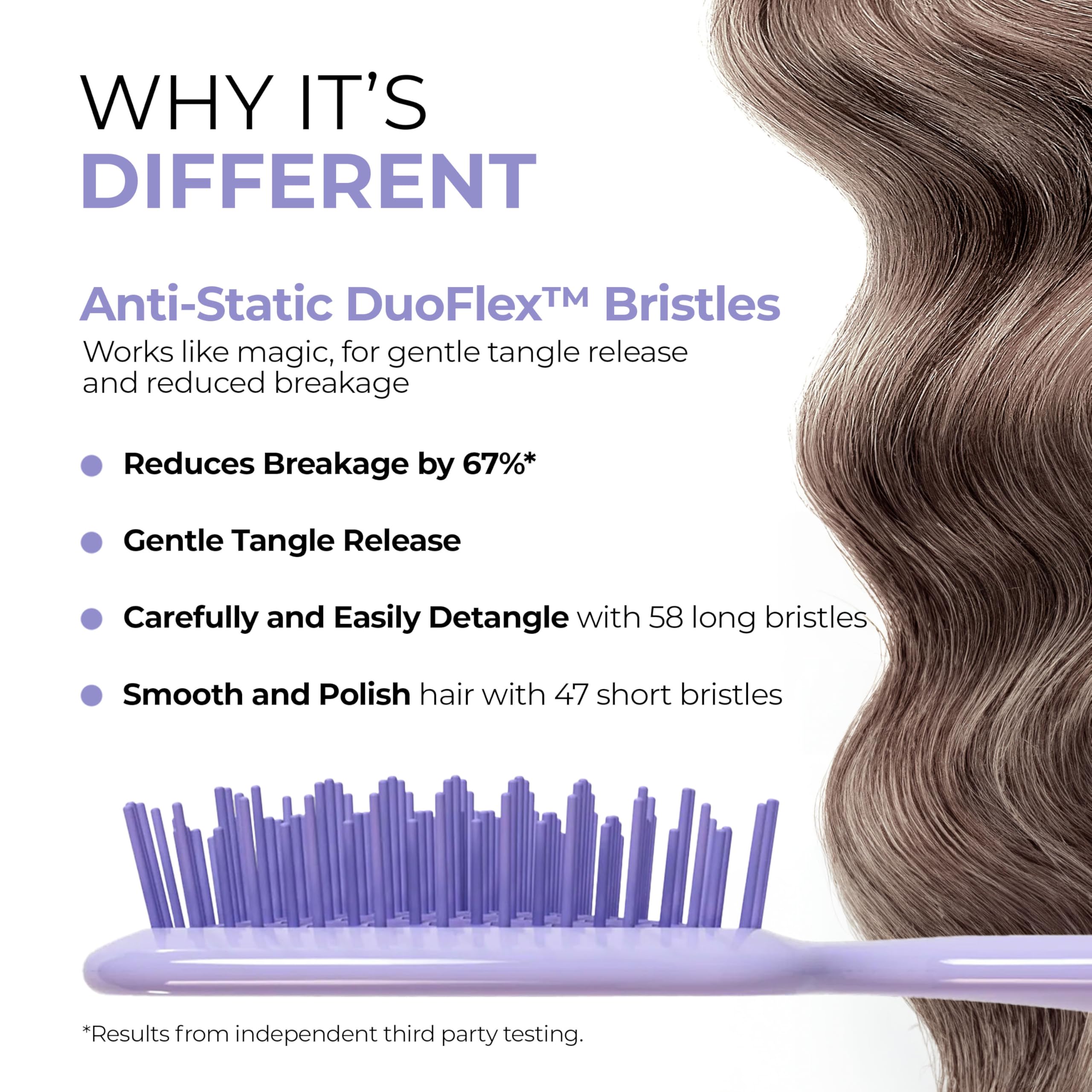 UNbrush con dientes mini para suavizar cabellos finos.