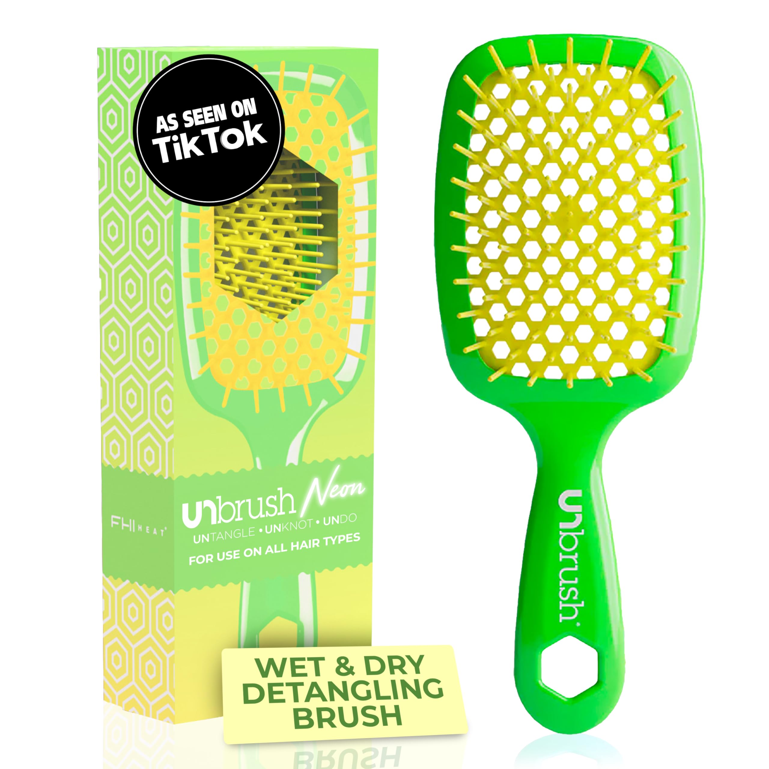 FHI Heat UNbrush, cepillo desenredante ergonómico para uso cómodo.