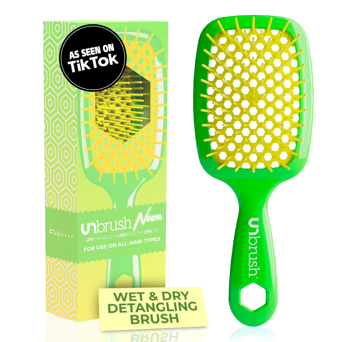 FHI Heat UNbrush, cepillo desenredante ergonómico para uso cómodo.