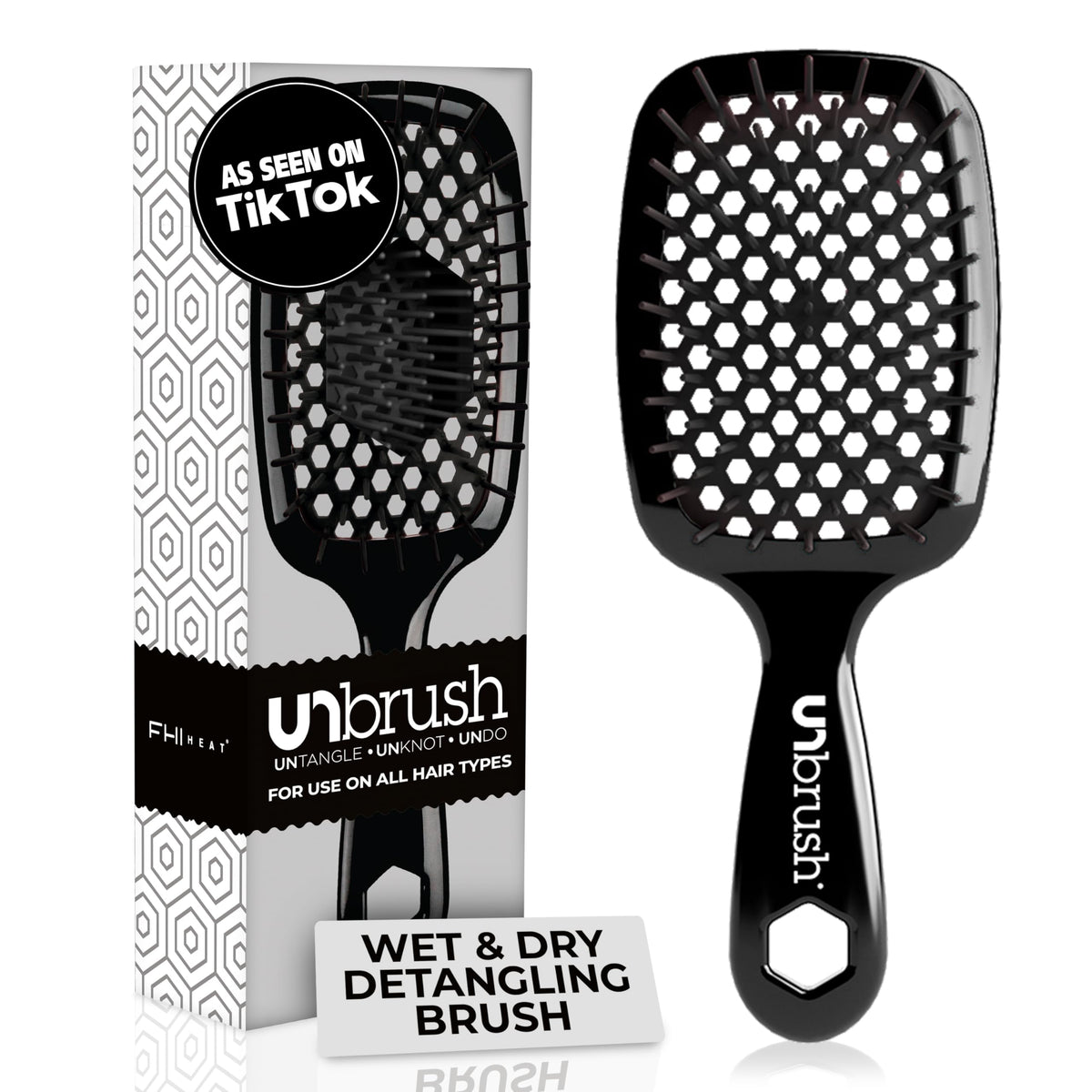 Cerdas DuoFlex antiestáticas de FHI Heat UNbrush para desenredar sin tirones