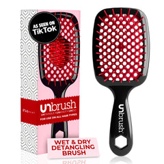UNbrush desenredante suave de FHI Heat con cerdas DuoFlex para cabello sin tirones.