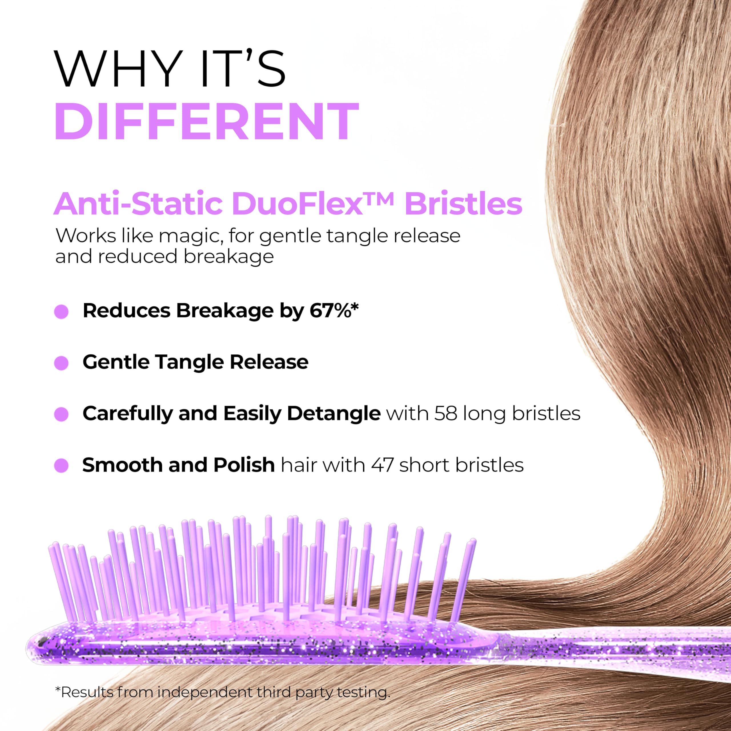 Dientes mini 47 del UNbrush suavizan y pulen el cabello.
