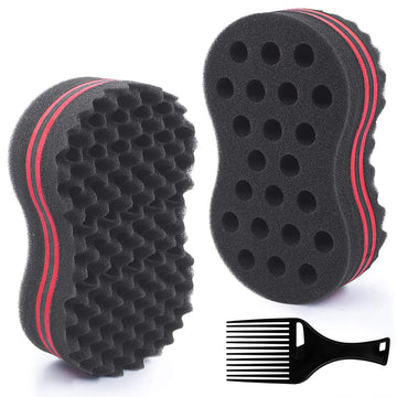 Esponja FIABC para dreadlocks con huecos grandes, ideal para definir rizos.