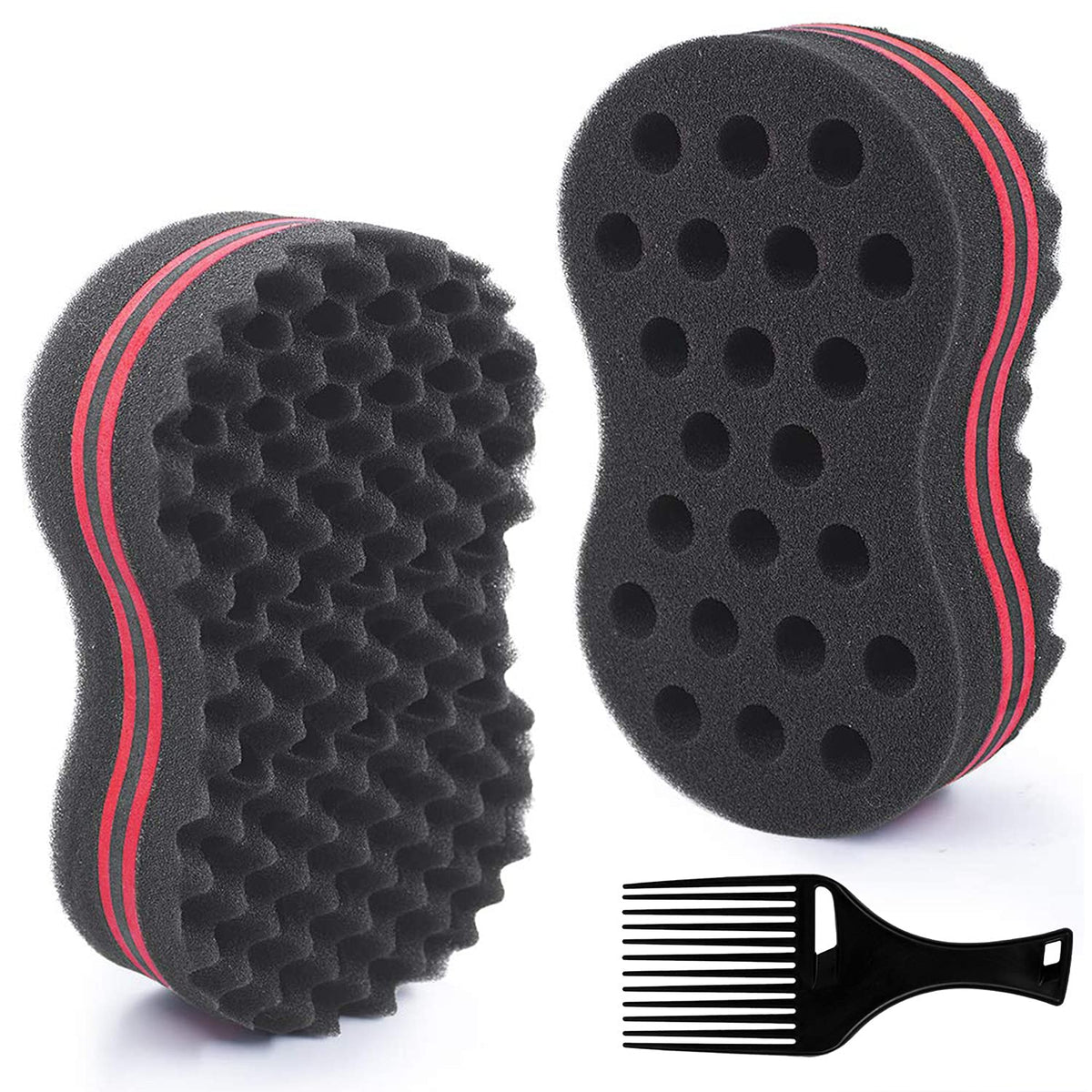 Esponja FIABC para dreadlocks con huecos grandes, ideal para definir rizos.