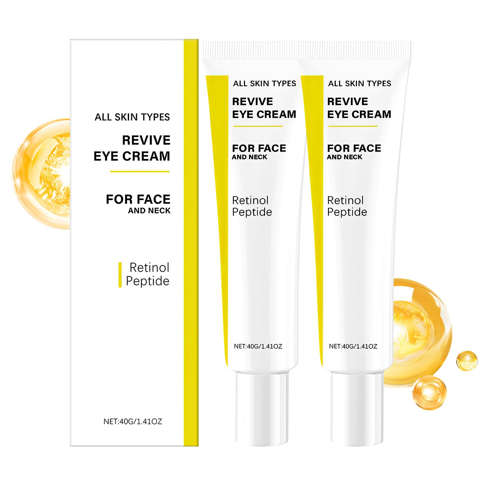 FIYADWZH Revive crema ojos tubo: hidratación suave para el contorno.