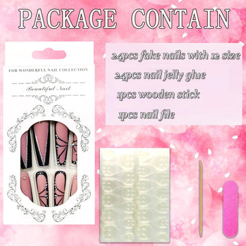 Uñas falsas FIEONCIY para eventos con cristales ornamentales.