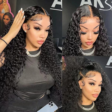Filrku Water Wave Lace Front muestra cabellos de bebé para suavidad realista