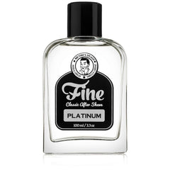 Mr. Fine Aftershave Platinum, botella elegante para una sensación fresca tras el afeitado.