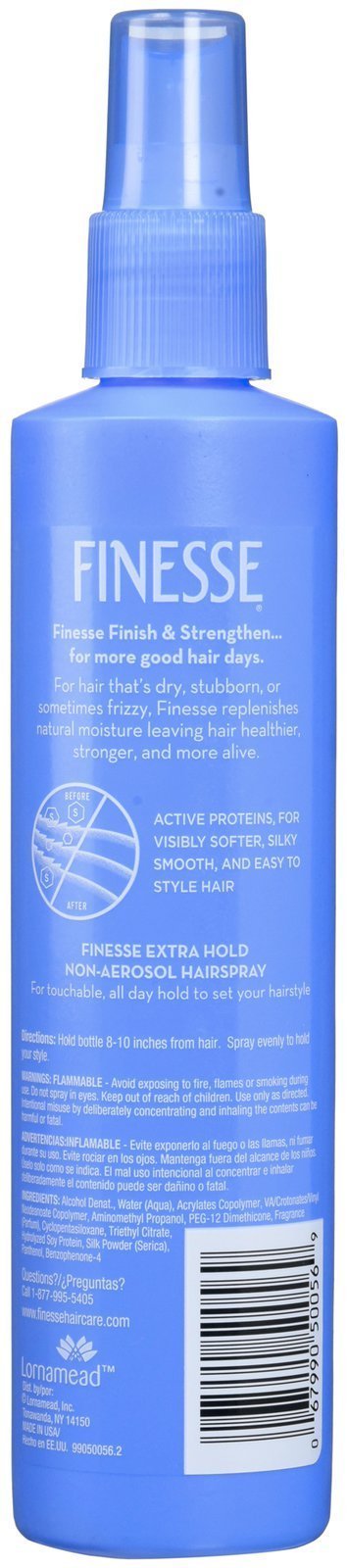 Finesse: control peinado duradero sin alcohol para estilo diario.