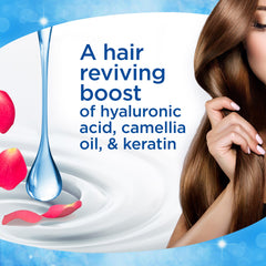 FINESSE Restore + Strengthen fórmula con camelia y proteínas para restaurar vitalidad del cabello