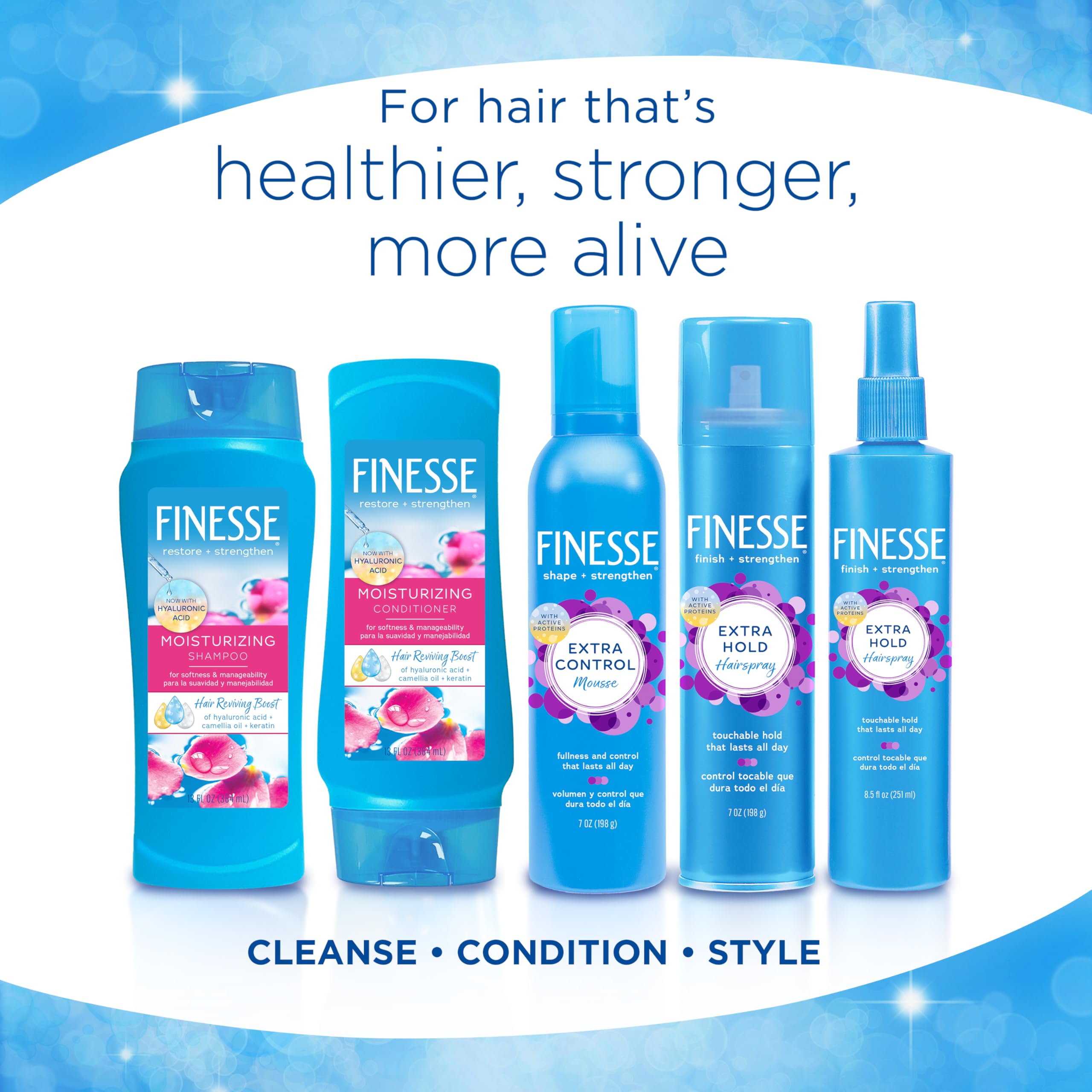 FINESSE Restore + Strengthen acondicionador para cabello seco o dañado, con aroma fresco