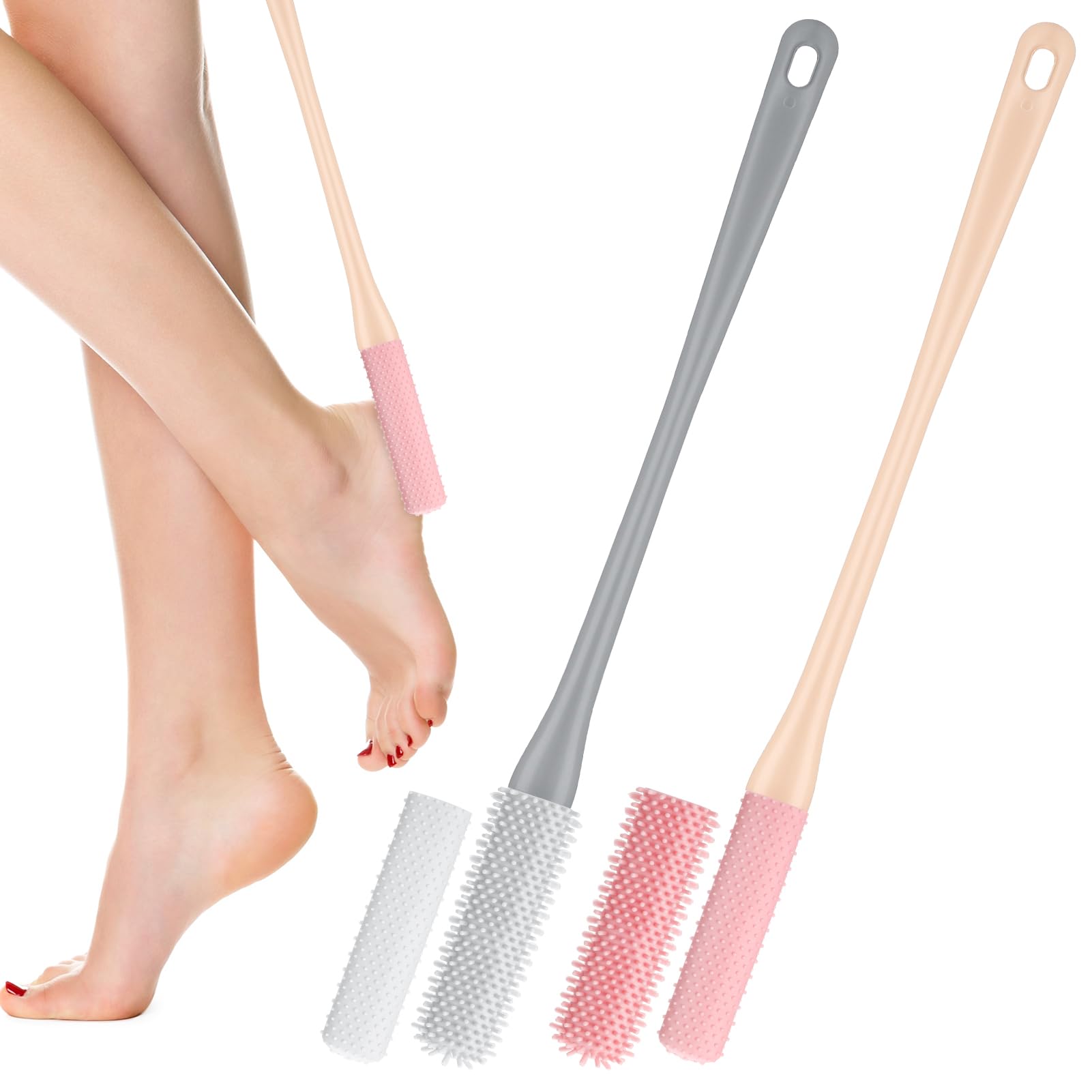 Fingertip WD limpiador de pie con mango largo facilita la higiene diaria.