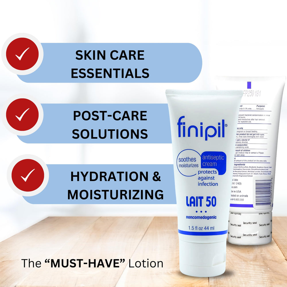 Finipil Lait 50 proteccion contra infeccion cutanea en zonas sensibles.