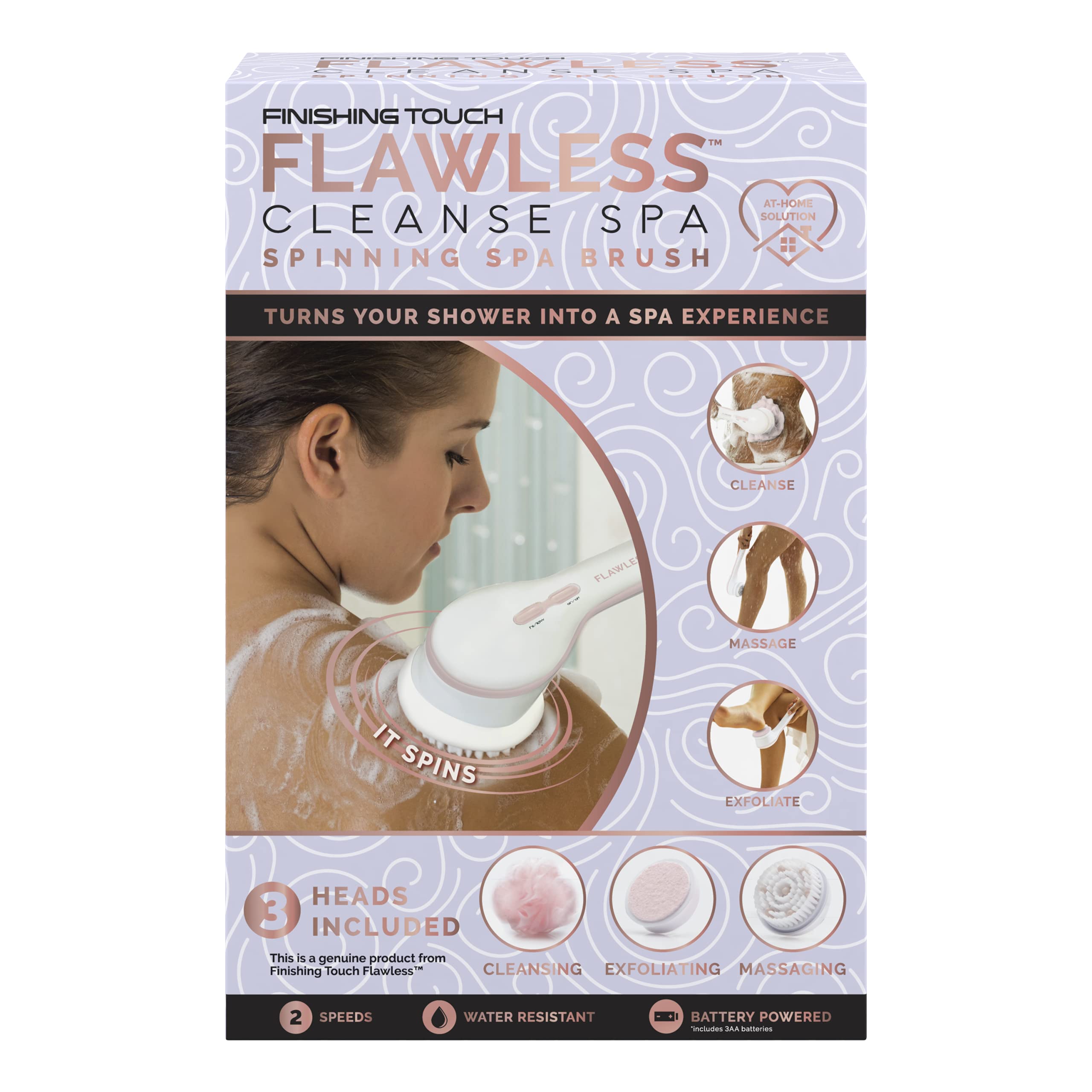 Finishing Touch Flawless Cleanse Spa gancho de ducha de acero inoxidable