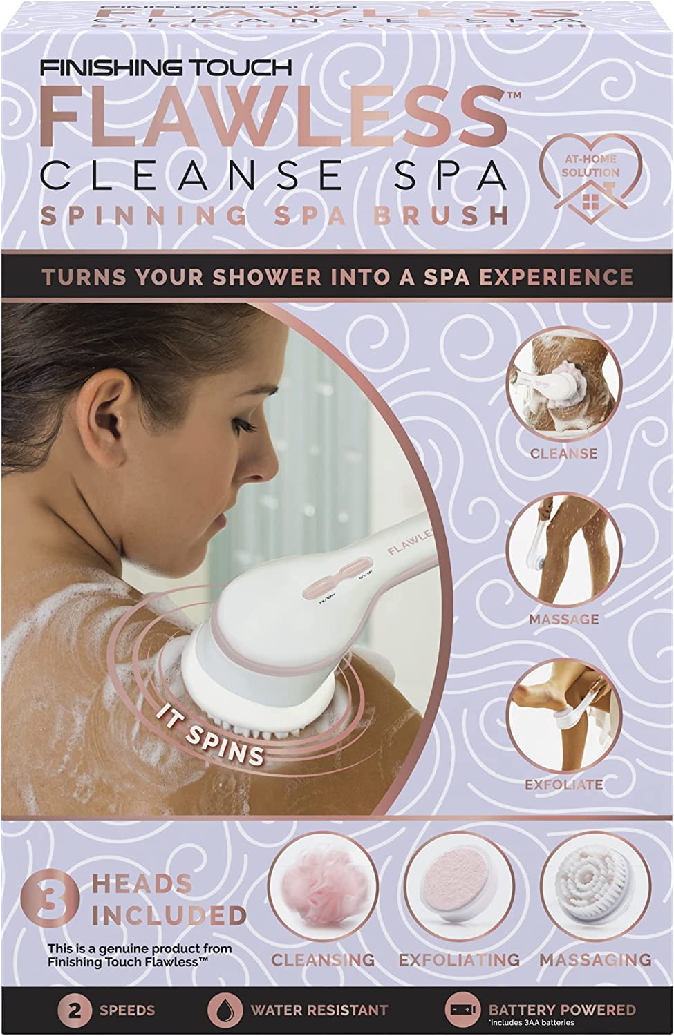Finishing Touch Flawless Cleanse Spa mango ergonómico para uso cómodo