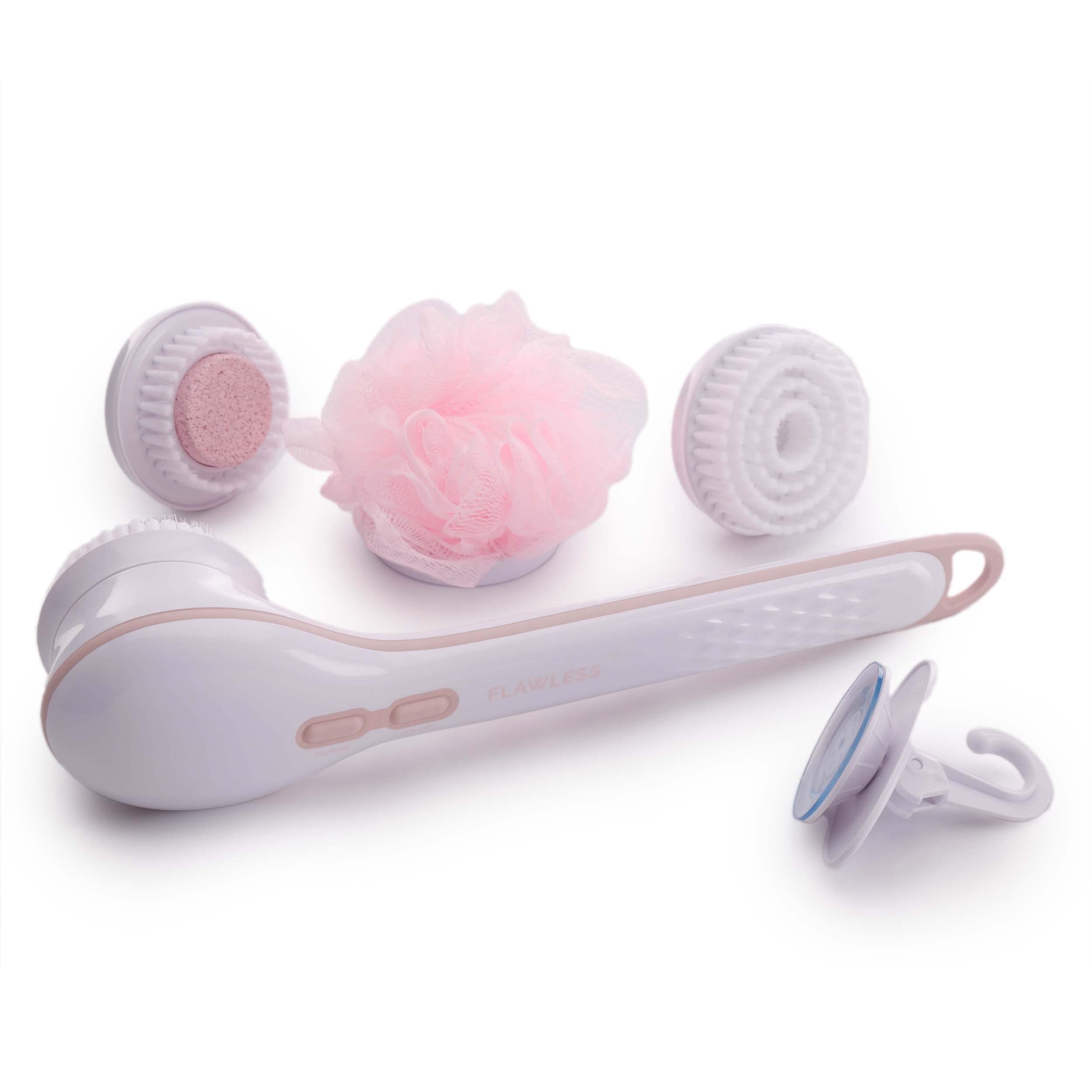 Finishing Touch Flawless Cleanse Spa con mango largo para alcance cómodo