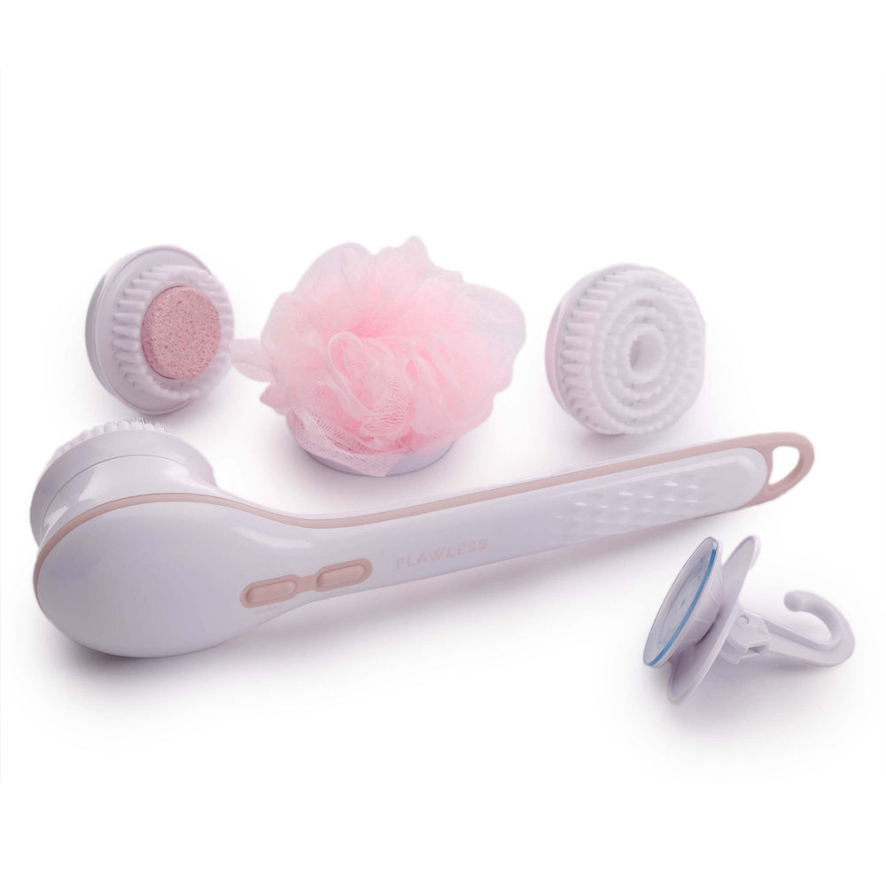 Finishing Touch Flawless Cleanse Spa con mango largo para alcance cómodo