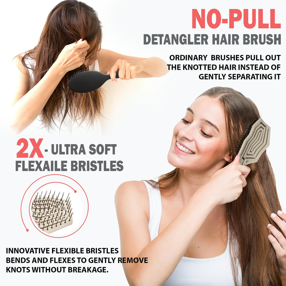 Cerdas de nylon ultra suaves Fiora Naturals ofrecen deslizamiento y distribución de aceites naturales.