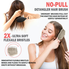 Cerdas de nylon ultra suaves Fiora Naturals ofrecen deslizamiento y distribución de aceites naturales.