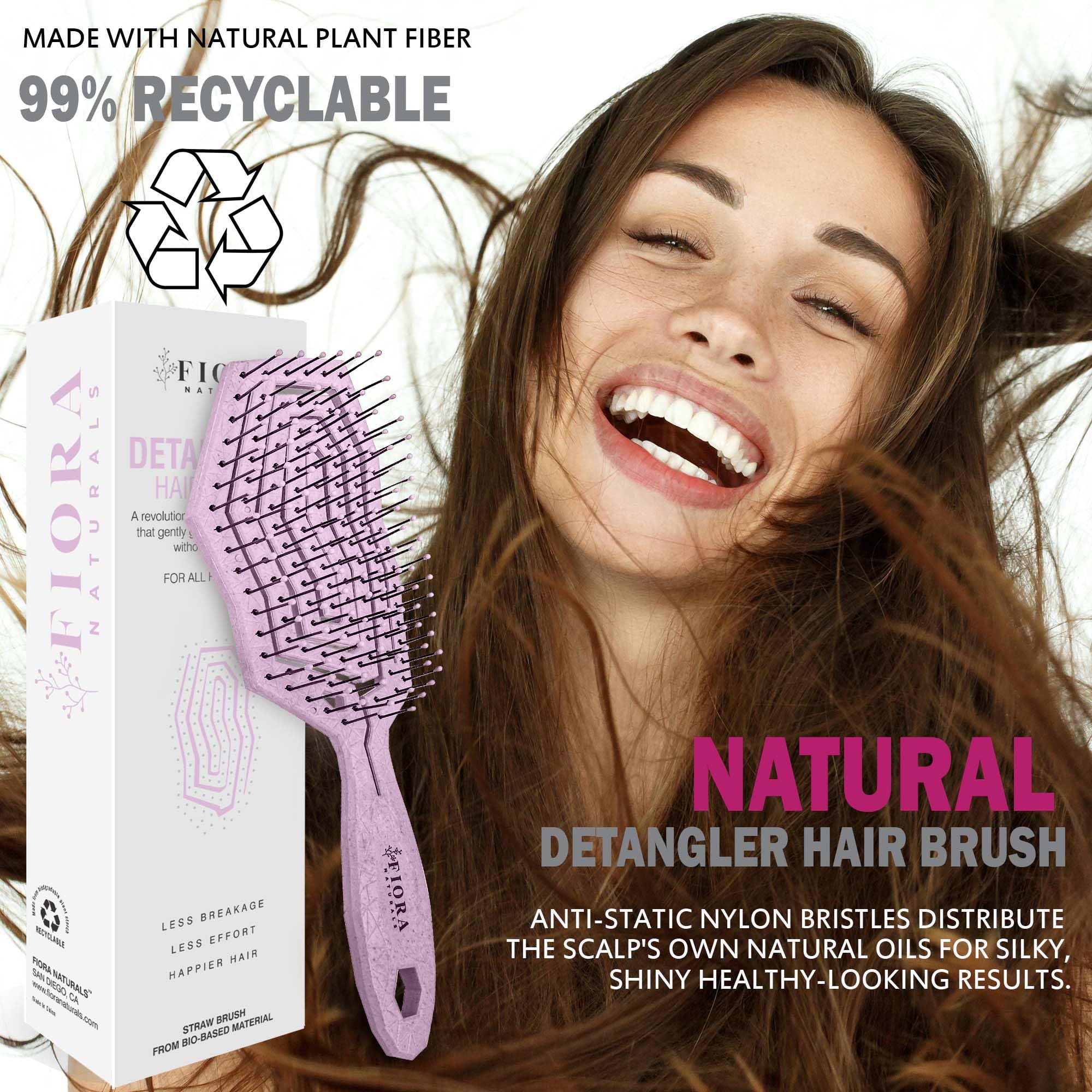 Para cabello rizado y liso, Fiora Naturals desenreda en húmedo o seco