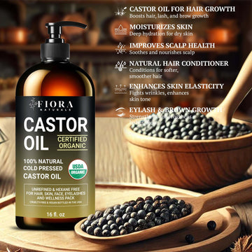 Fiora Naturals ritual de autocuidado con aceite de ricino