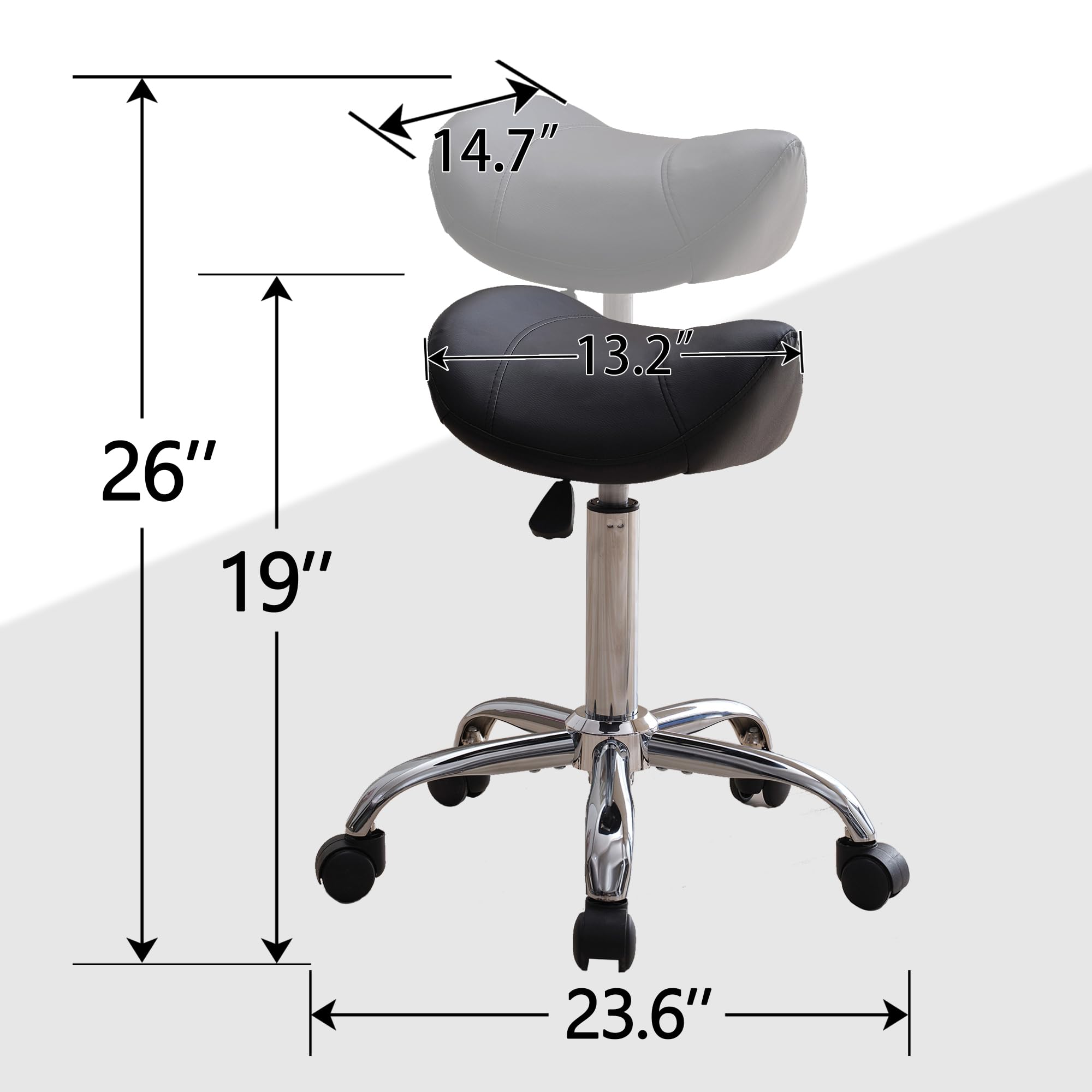 FIRAVOE Silla Saddle con giro 360 para movilidad suave entre estaciones