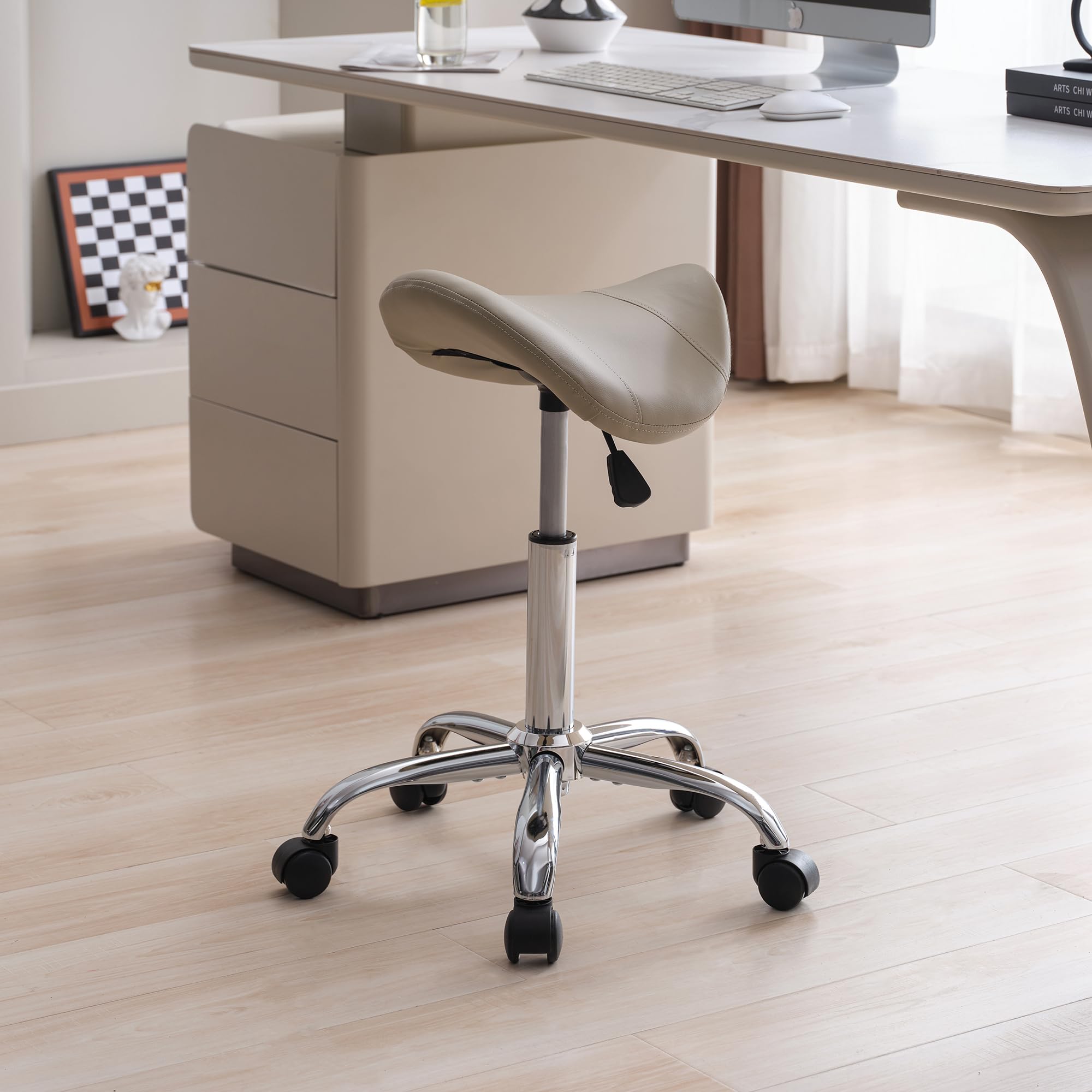 FIRAVOE taburete en cuero sintético con asiento acolchado