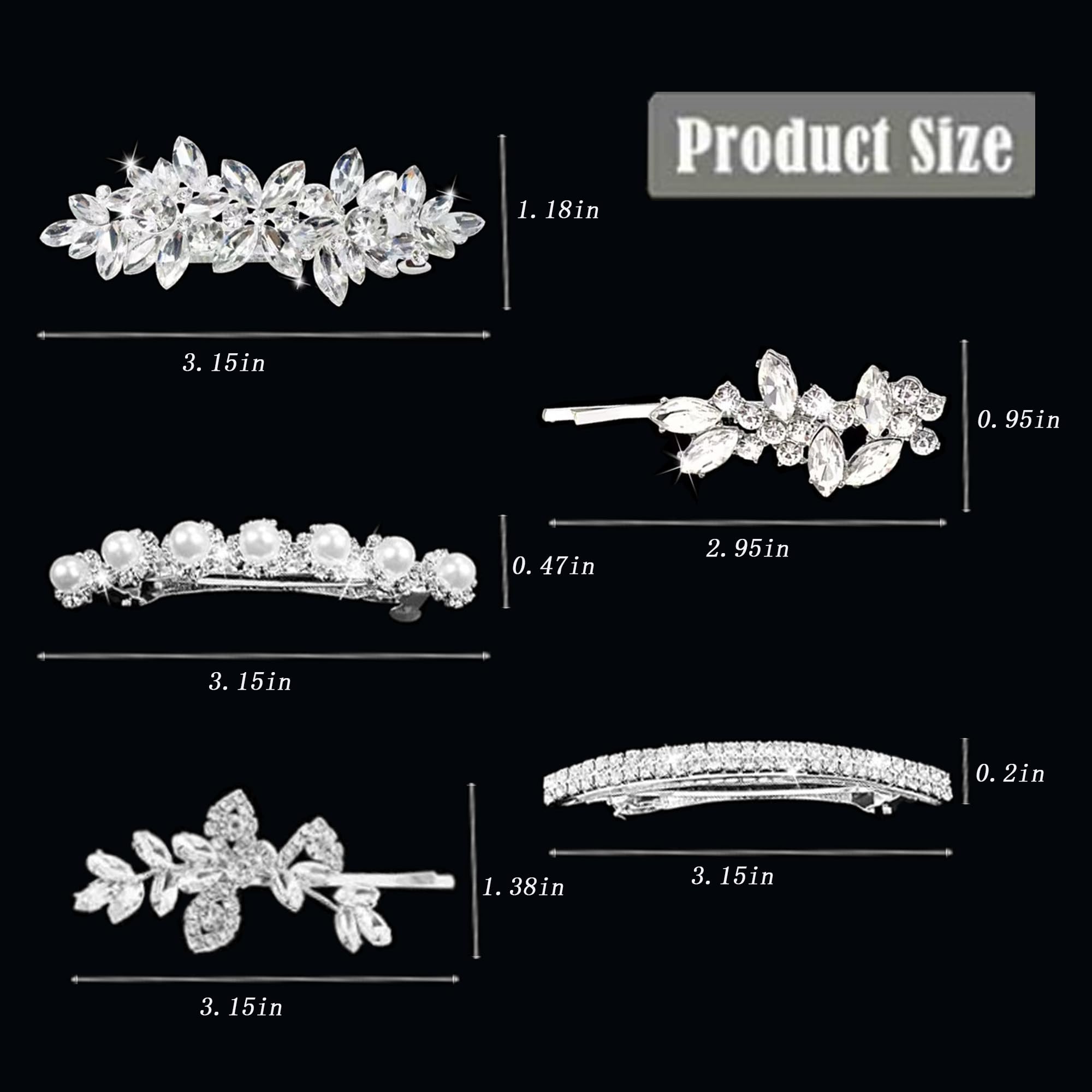 Pinza de pelo Fireach con cristales brillantes para uso diario y estilo.