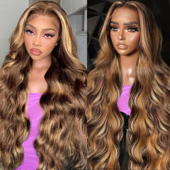 Peluca Fironiix Ombre frontal rubio miel, look audaz para eventos.