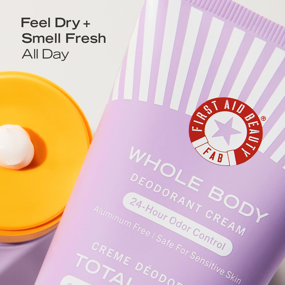 First Aid Beauty Crema Desodorante Todo el Cuerpo para zonas íntimas, uso diario seguro y suave.