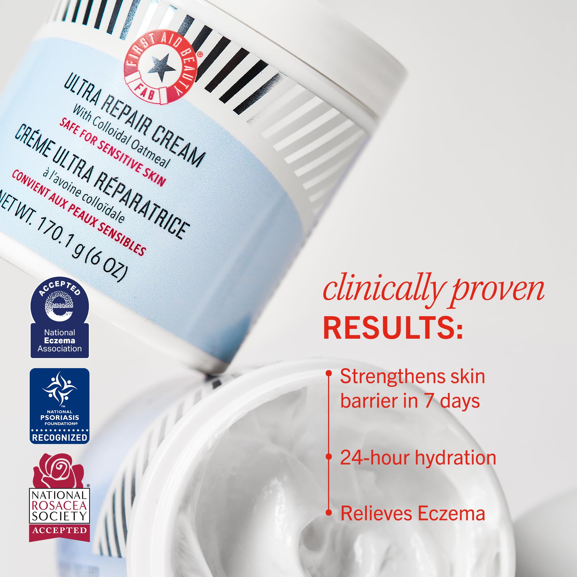 First Aid Beauty Ultra Repair – aplicación diaria para una piel nutrida sin grasa.
