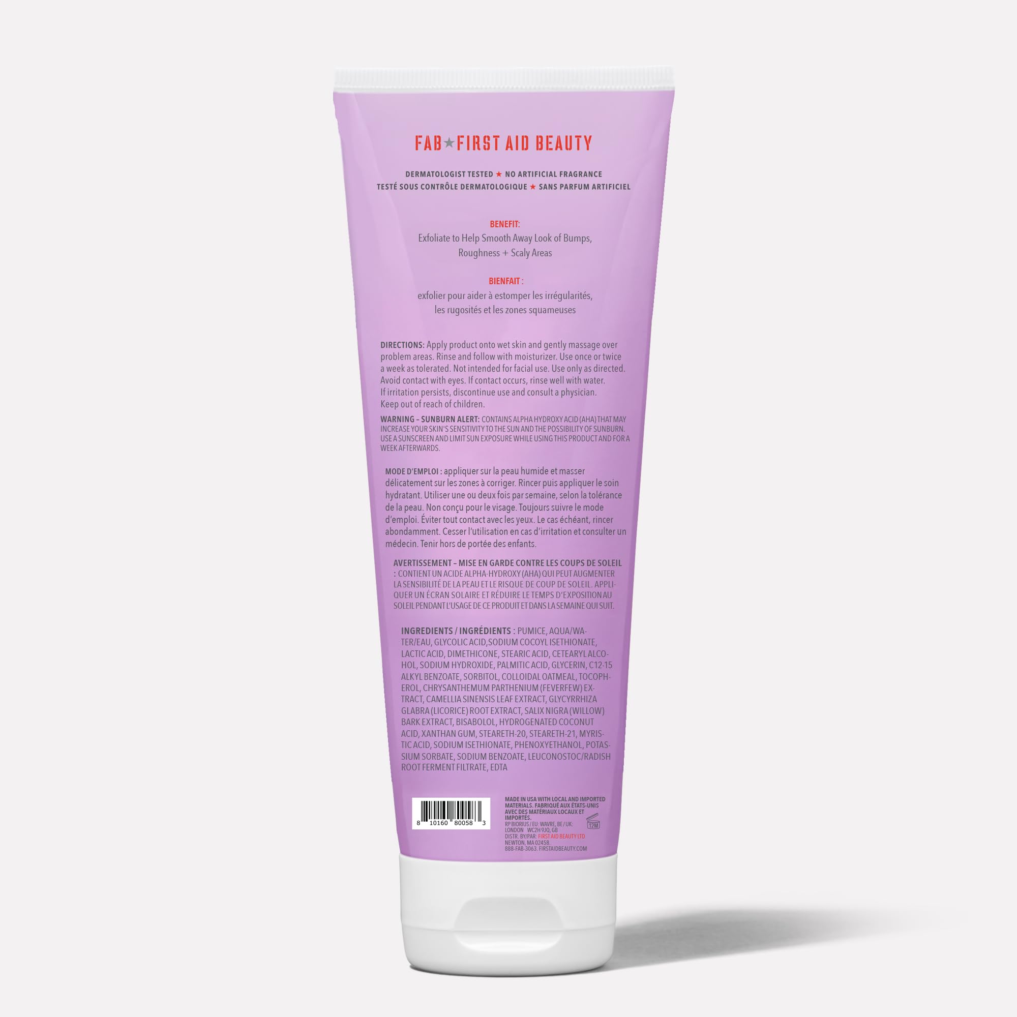 Bras et jambes après utilisation montrant une texture affinée.