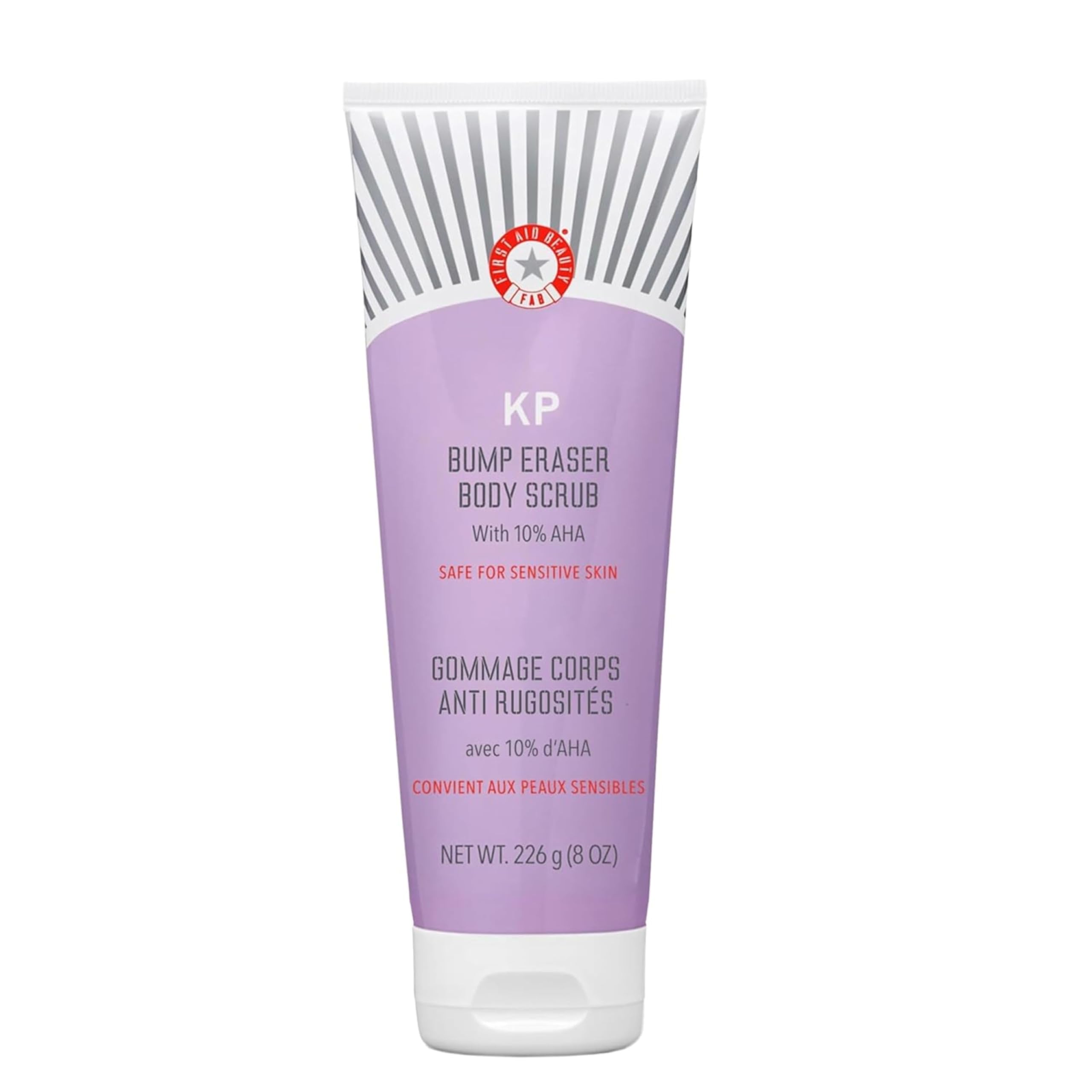 First Aid Beauty KP Bump Eraser gommage en flacon, peau plus lisse.