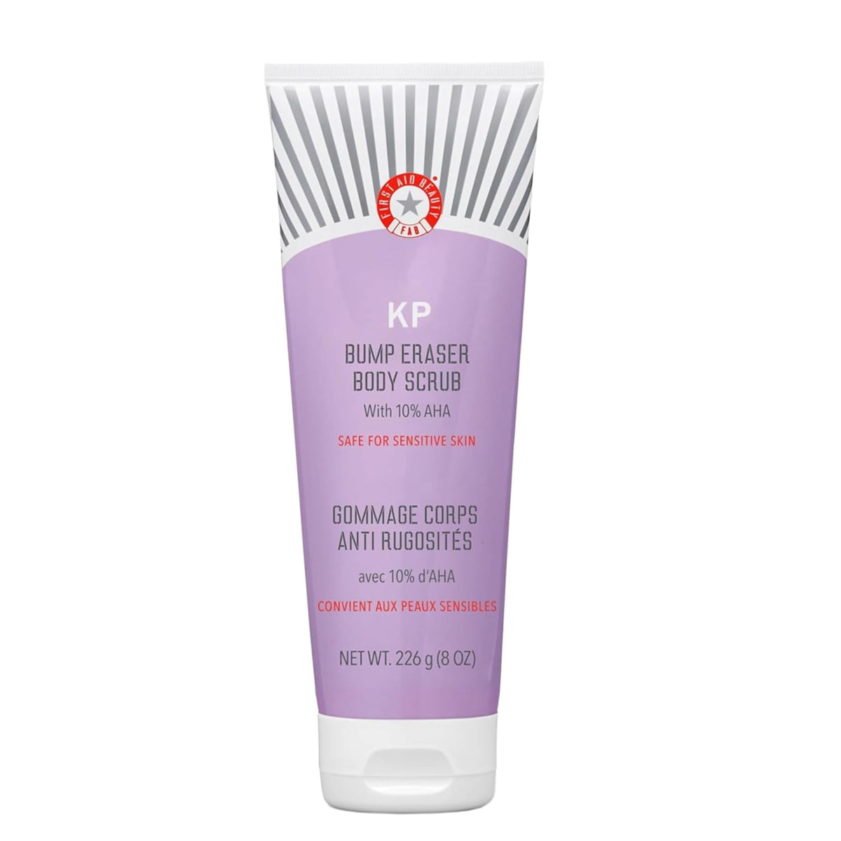 First Aid Beauty KP Bump Eraser gommage en flacon, peau plus lisse.