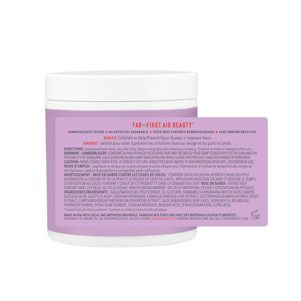 First Aid Beauty acides BHA AHA, exfoliation efficace et précise.