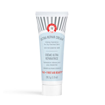 First Aid Beauty Ultra Repair Cream 1oz en envase compacto para uso diario.