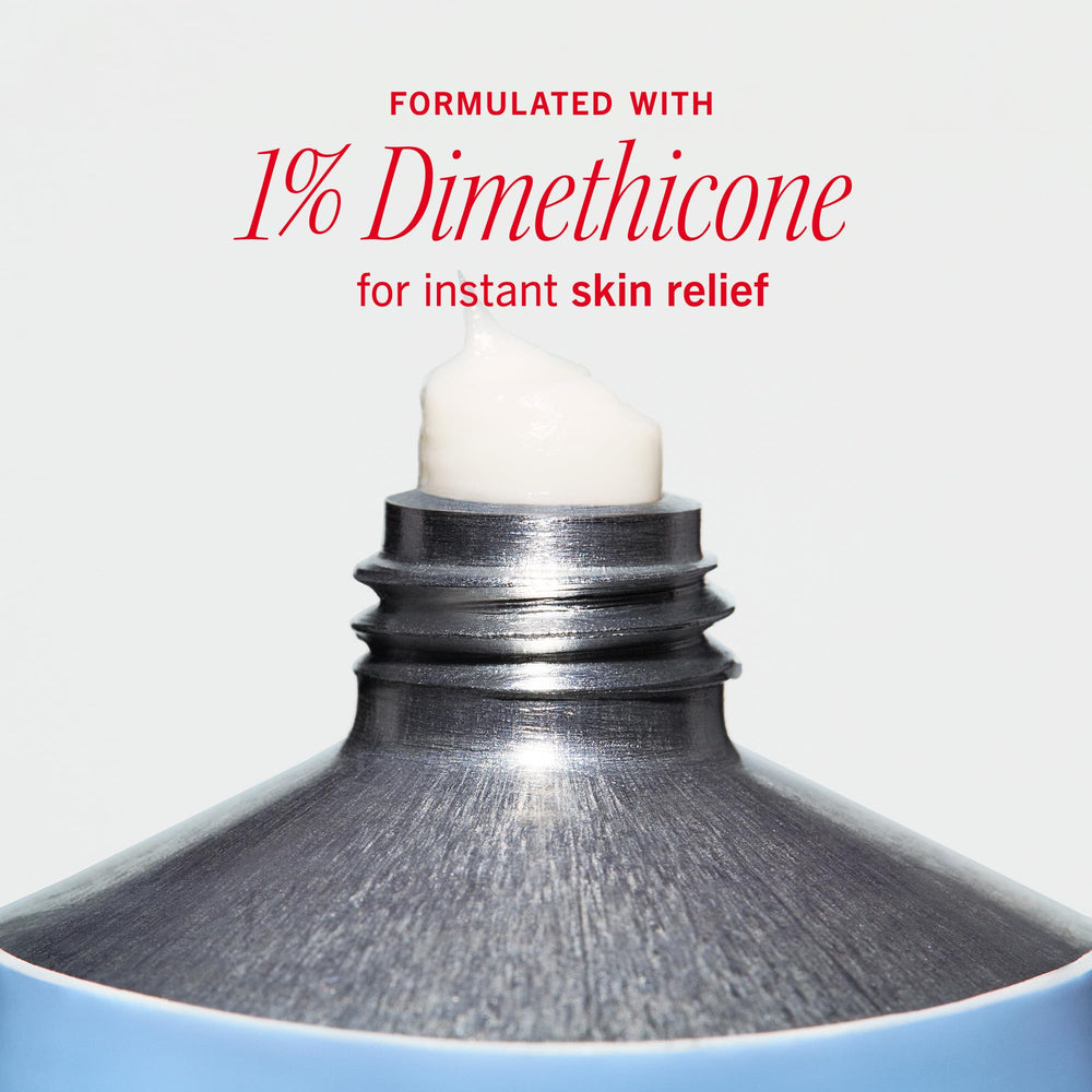 Dimeticona-1% con First Aid Beauty para barrera calmante en piel sensible.