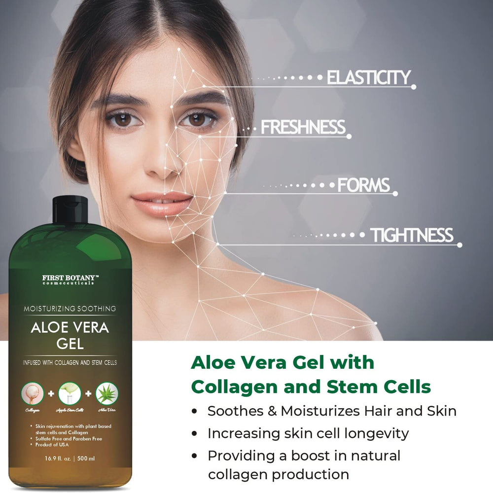 First Botany gel de aloe vera para quemaduras solares leves, alivio suave.