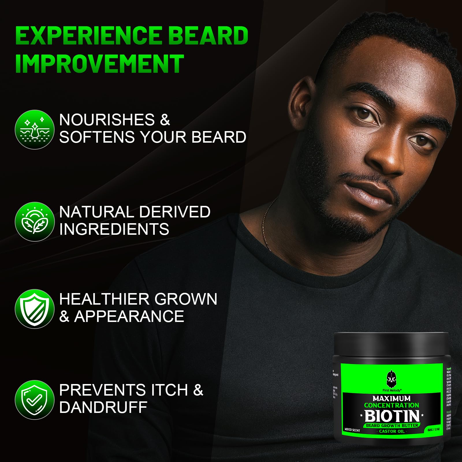 Beard Butter First Melody para peinado diario y control del encrespamiento