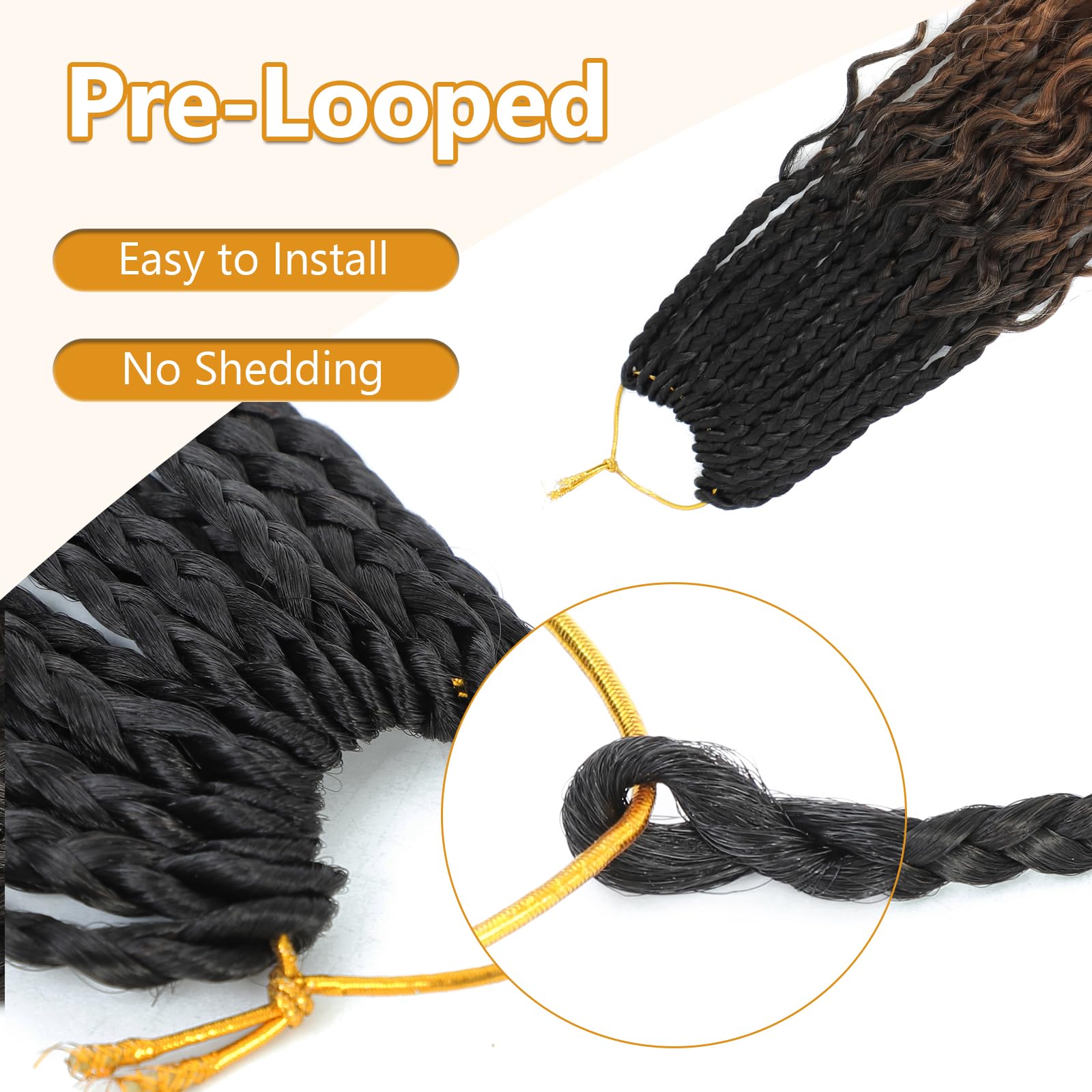 FIRSTCYH HAIR trenzas diosas en caja ligero para uso cómodo todo el día