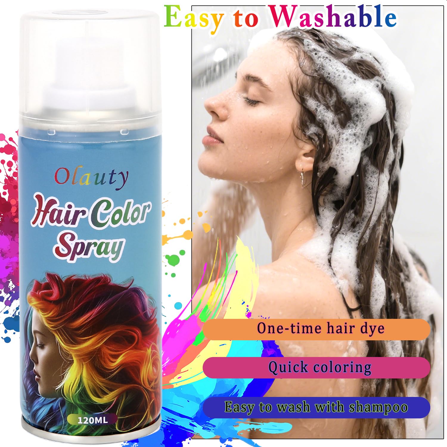 Firstfly gris spray para cabello: perfecto para cosplay y Halloween.