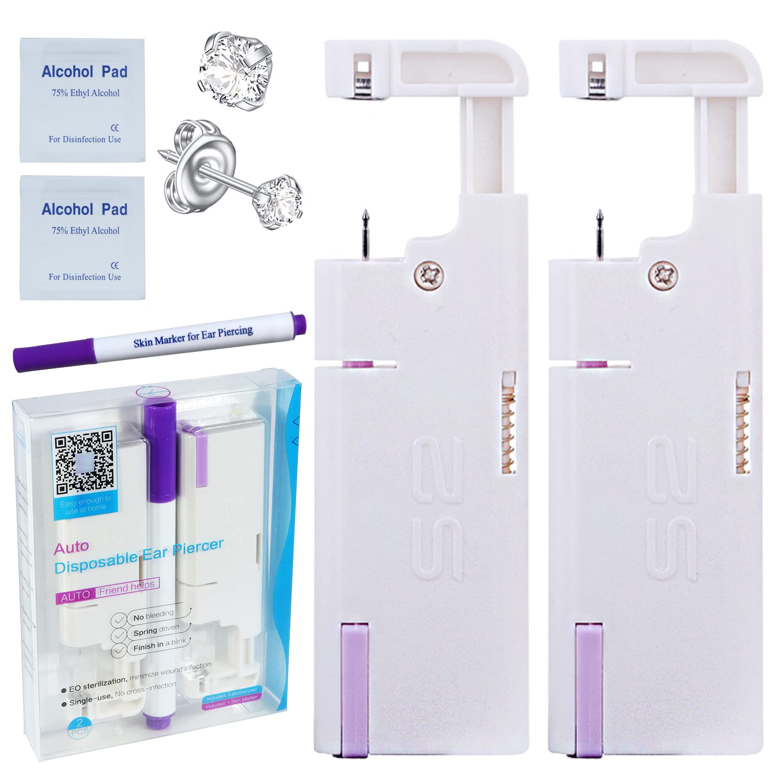 Firstomato kit perforación orejas deseable 2 piezas, uso cómodo en casa