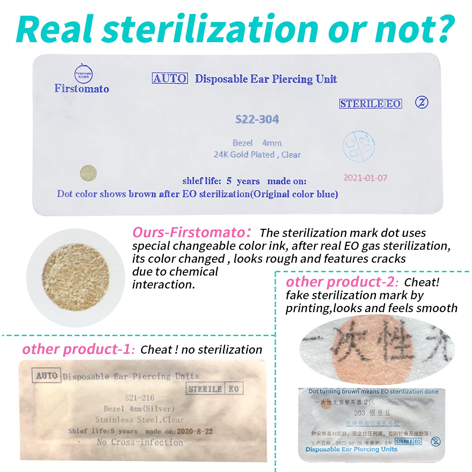 Firstomato sistema esterilizado con esterilidad médica para seguridad.