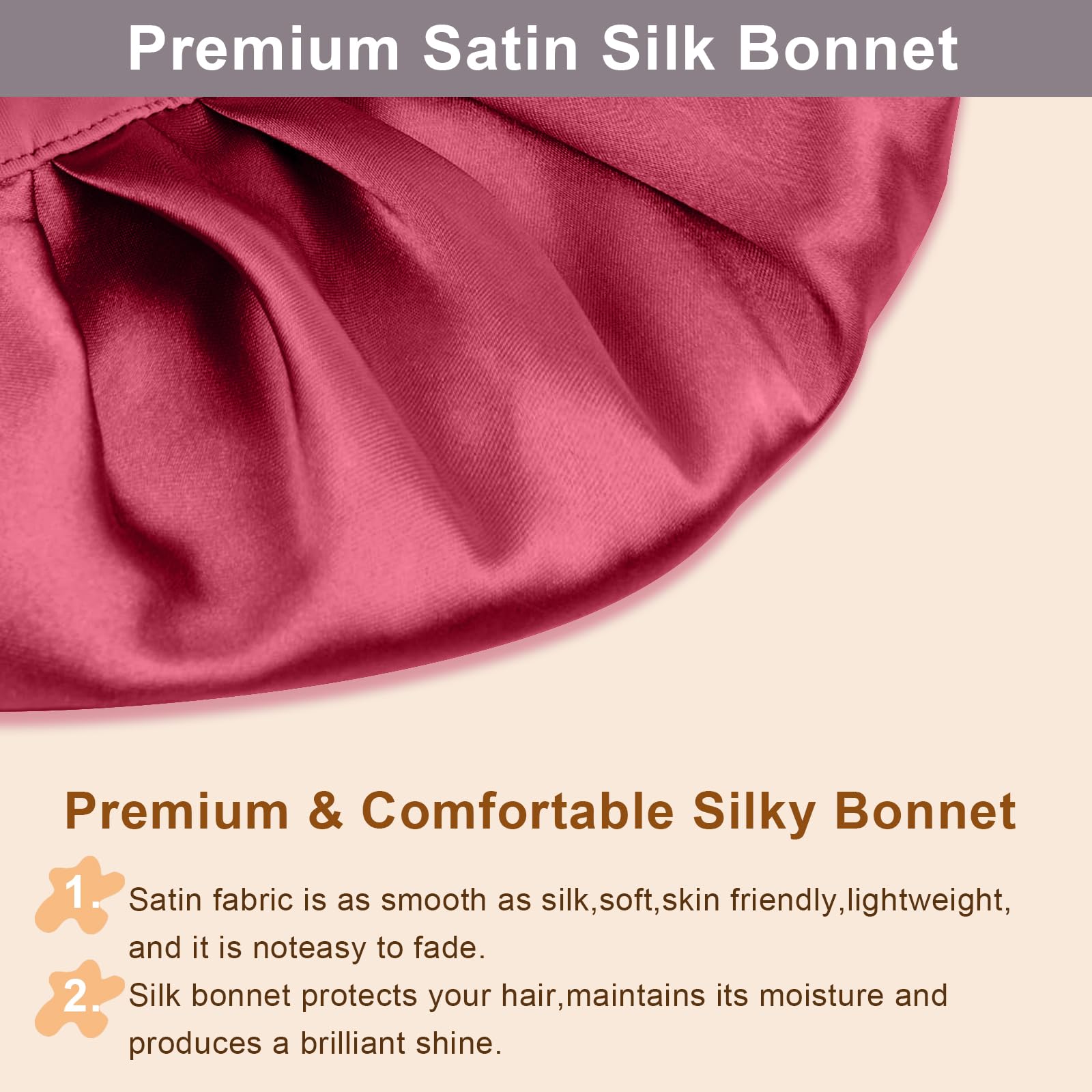 FIRSTPELLA bonete negro y burdeos, combinación elegante para dormir.