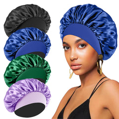 FIRSTPELLA Bonete de seda para dormir en negro, protege el cabello durante la noche.