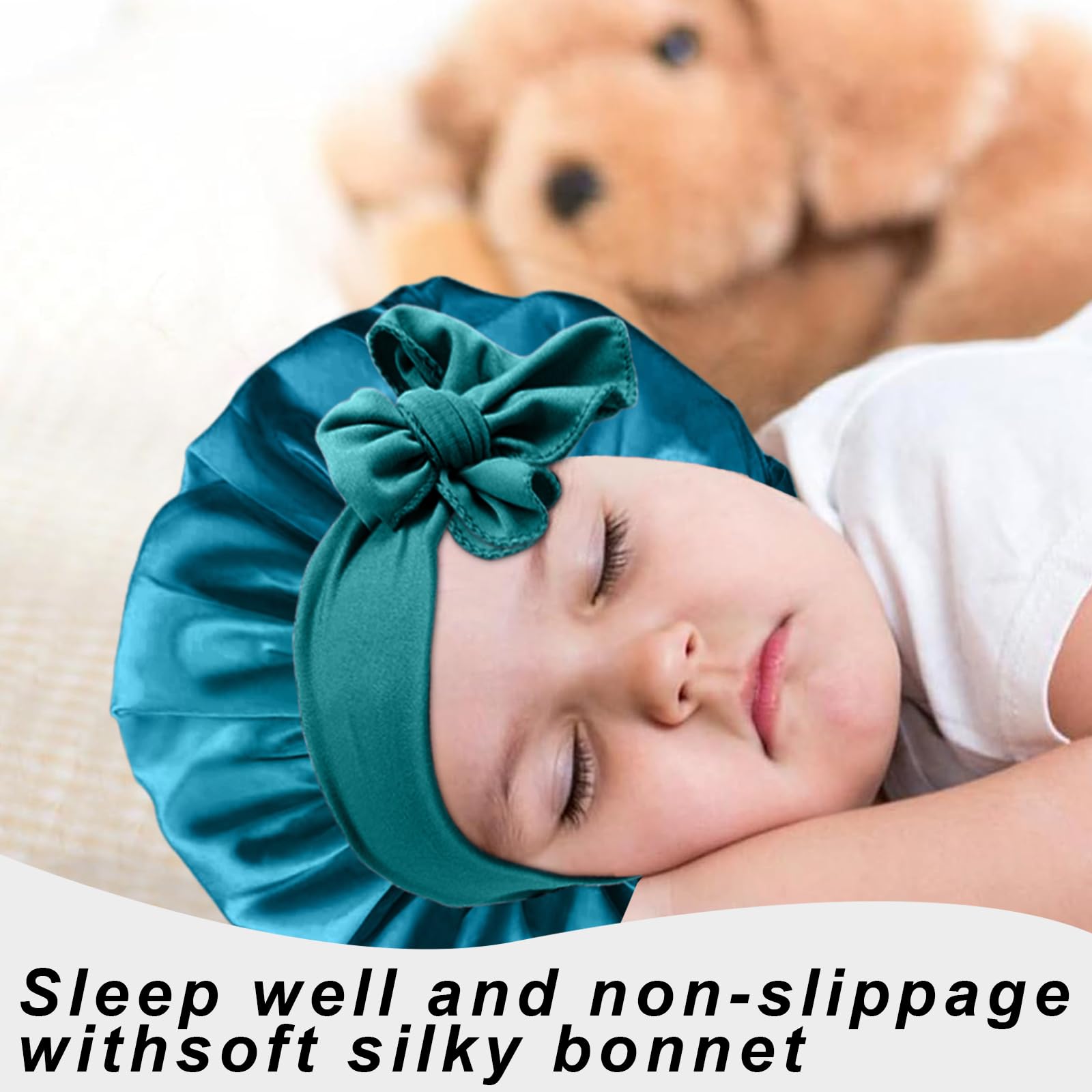 Gorro FIRSTPELLA para cabello rizado, la banda amplia evita deslizamientos y protege rizos al dormir.