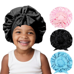Gorro de seda FIRSTPELLA rosa para dormir suave y protector del cabello