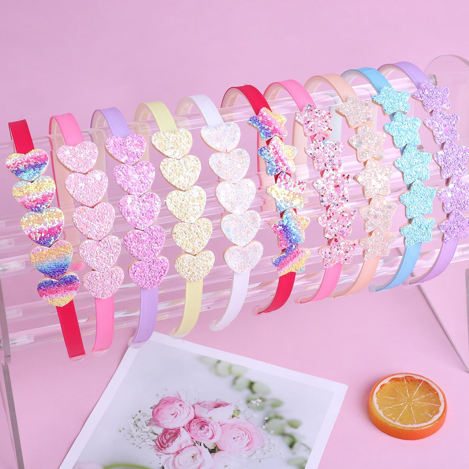 Diseño con lazos, corazones y estrellas para un toque adorable.