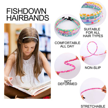 Diademas Fishdown para niñas con patrones diferentes, opción divertida para atuendos.