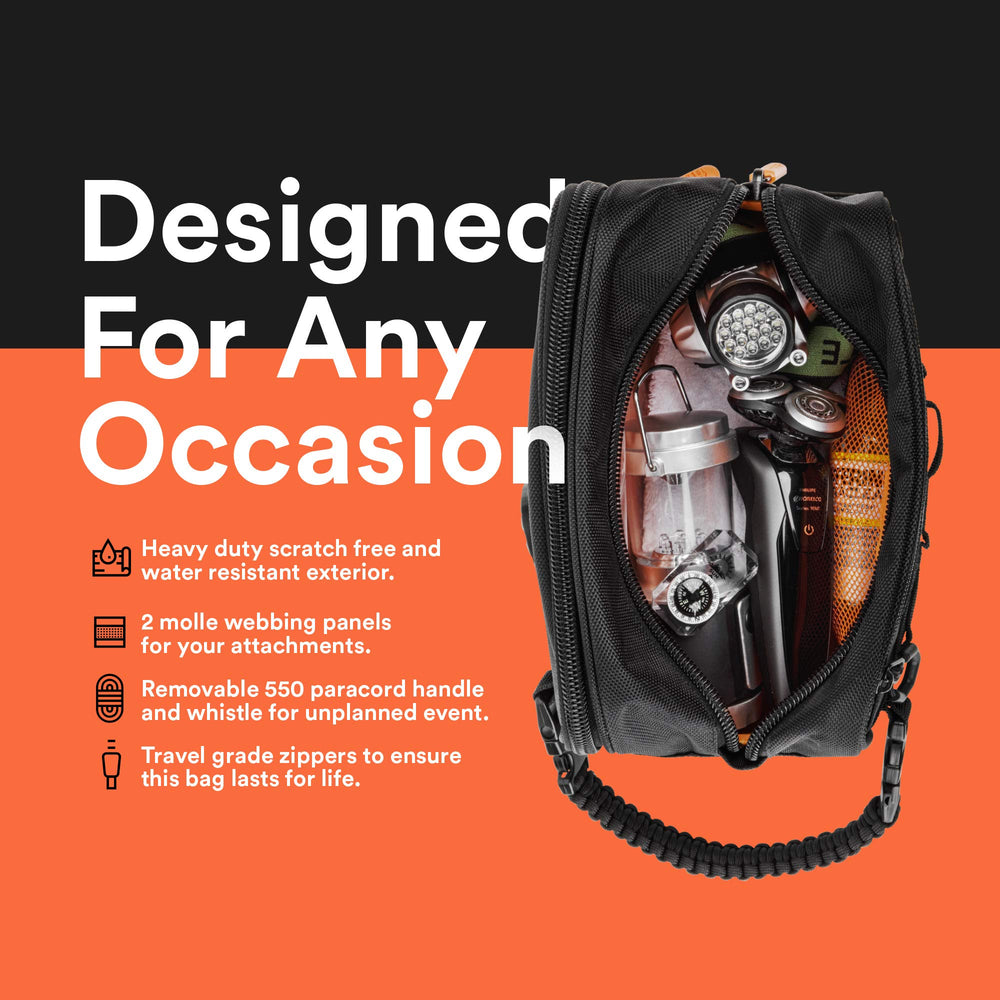 Fitdom Dopp Kit asa desmontable para transportar con comodidad.
